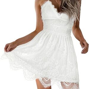 Elegant White Lace Dress